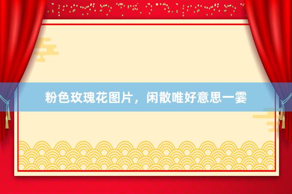 粉色玫瑰花图片，闲散唯好意思一霎